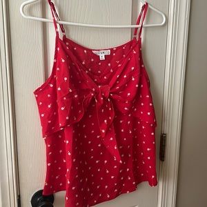 Floral Red Tank Top. Size Medium. NEW WITH TAGS.